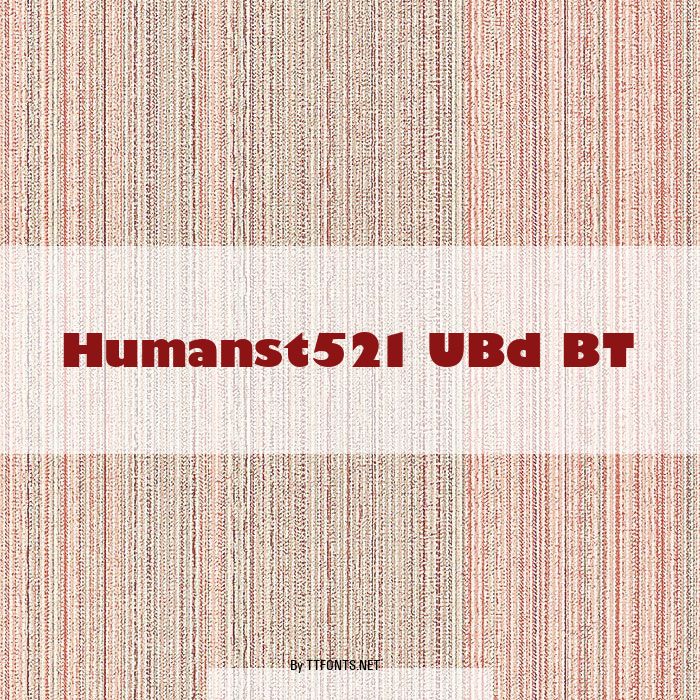 Humanst521 UBd BT example